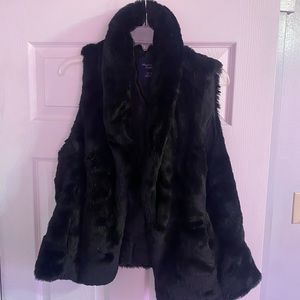 American Brand Black Fur Vest